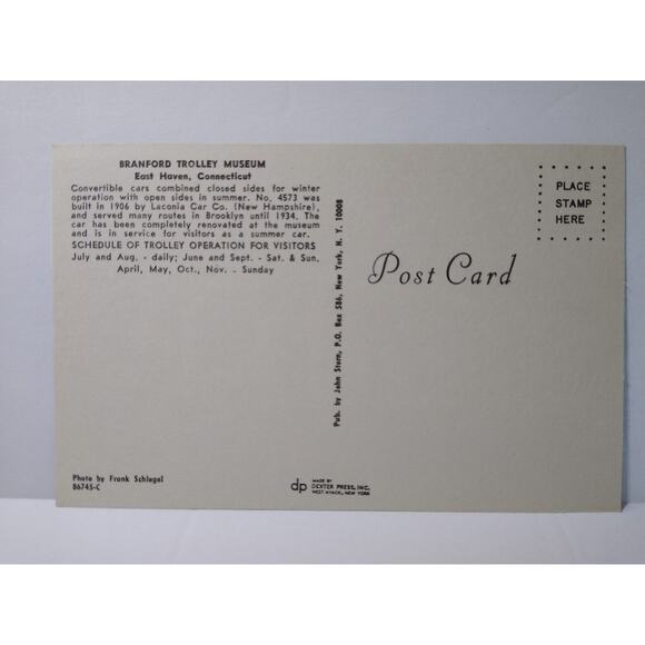 Trolly Train Railway Postcard Flatbush Prospect Park No 4573 Rail Car Dexter - Picture 3 of 3